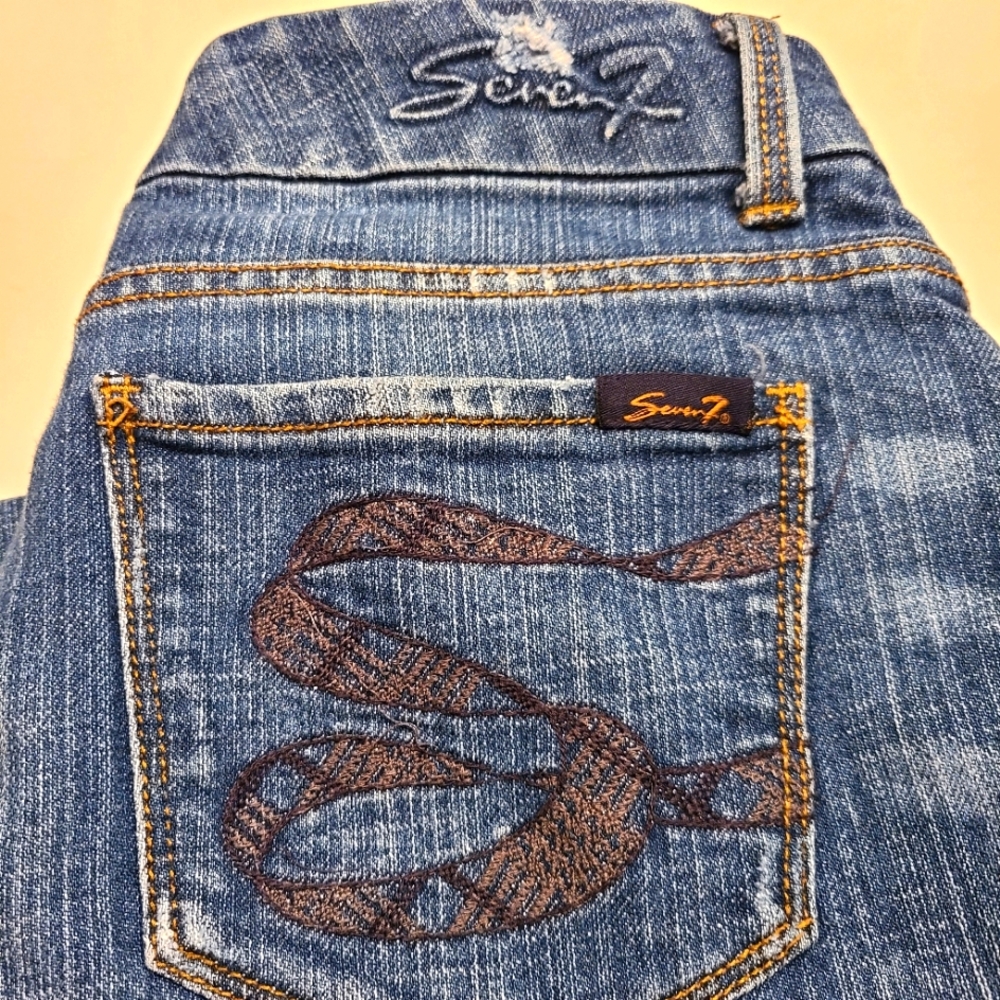7 For All Mankind Boot Cut Blue Jeans Size 8